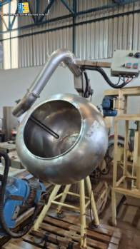 Recipiente para recubrimiento Biasinox de 250 litros en acero inoxidable con cuchillas internas y soplador de aire caliente.