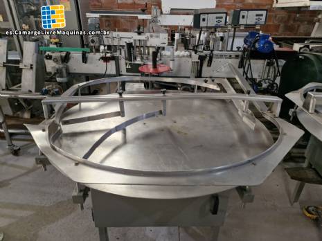 Mesa acumuladora giratoria Masipack de acero inoxidable de 1200 mm