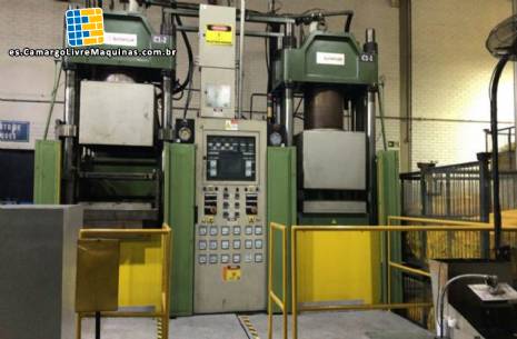 Prensa doble para vulcanizar piezas de caucho t�cnico TUNG YU 350 toneladas