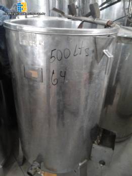Tanque de almacenamiento de acero inoxidable con agitador para 500 L