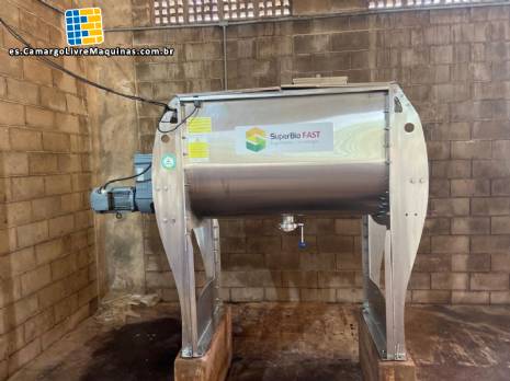 Batidora de cinta de acero inoxidable 316L SuperBio Fast de 500 litros