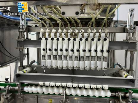 Llenadora gravim�trica y roscadora en sistema lineal de acero inoxidable Robopac IMSB